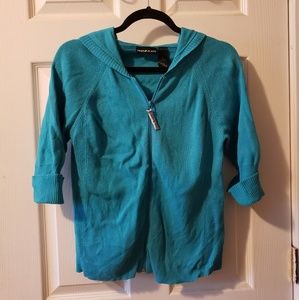 DKNY Jeans Zip Hooded Sweater